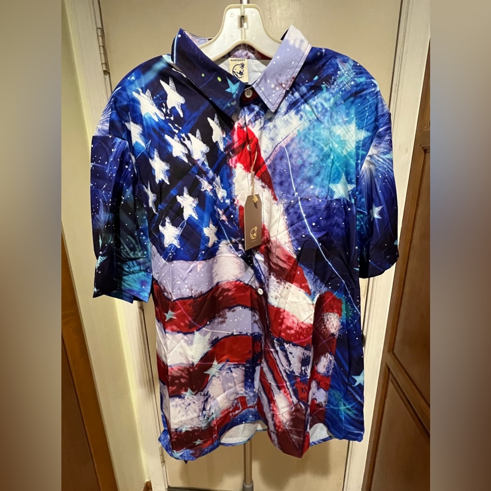 HARDADDY AMERICAN FLAG R/W/B Size XL NWT